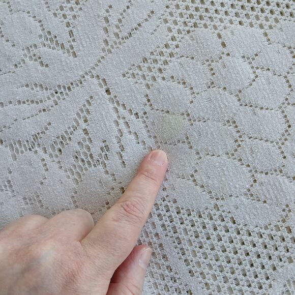 Artex Heritage Lace Tablecloth 96" x 60" ecru cream Vintage MCM polyester woven - Picture 12 of 13